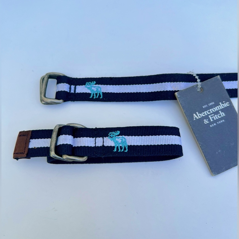 Abercrombie & Fitch Bracelet Red/Blue Fabric/Leather Metal Buckle